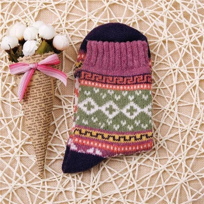 Retro Thick Warm Rabbit Wool Socks artswardrobe