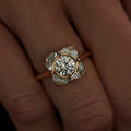 Vintage Crystalline Rounded Square Ring