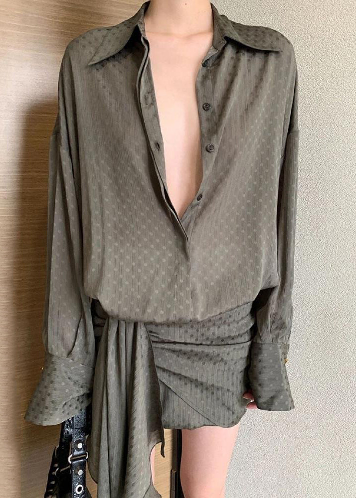 Original Design Unique Shirt Wrap Hip Dress Summer