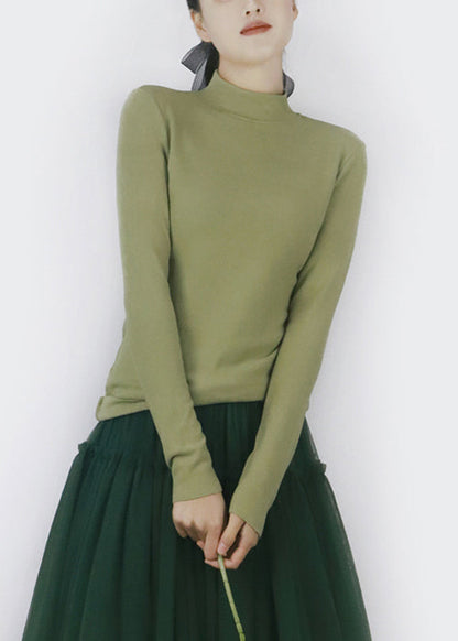 Slim Fit Green Thick T Shirt Tops