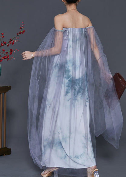 Cold Shoulder Tie Dye Tulle Holiday Dress Spring