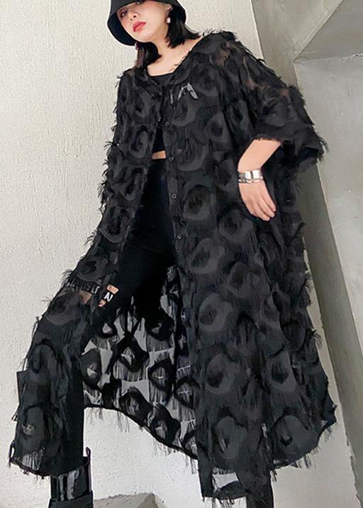 Black Feather Big Size Dress New V-spring Summer