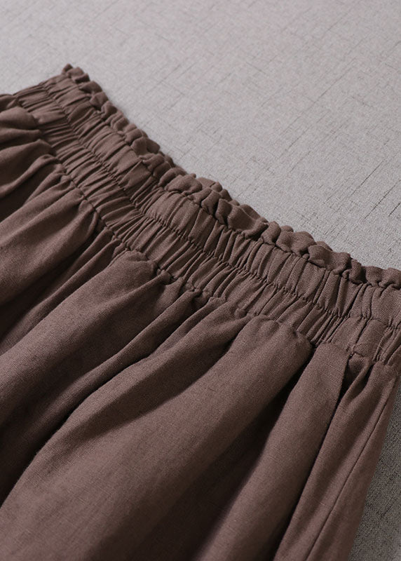 Chocolate Lace Patchwork Lantern Pants Spring