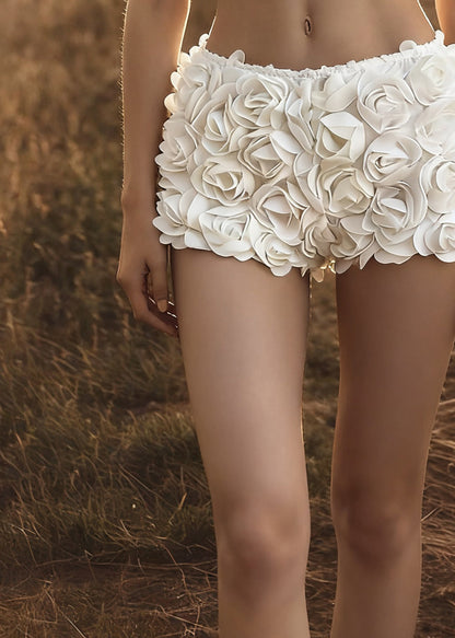 French White High Waist Tulle Hot Pants Summer