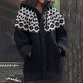 Vintage Icelandic Floral Knitted Jacquard Warm Sweater Cardigan elevenforest