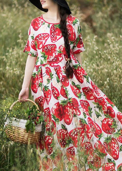 Diy O Neck Exra Large Hem Summer Tunic Ideas Red Strawberry Dress