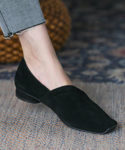 Handmade Comfortable Splicing Brown Suede Loafer Shoes