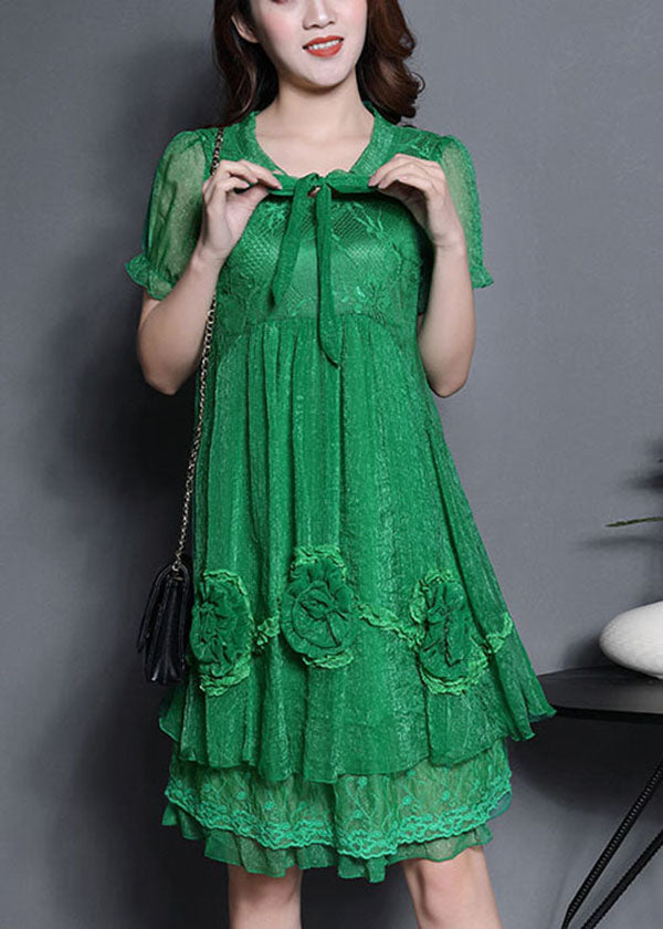 Classy Orange Silk Holiday Dress Summer