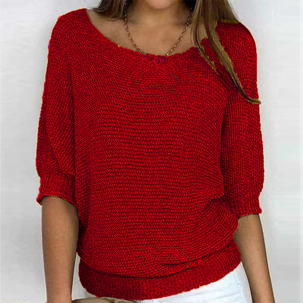 Vintage Solid Color V Neck Comfy Sweater elevenforest