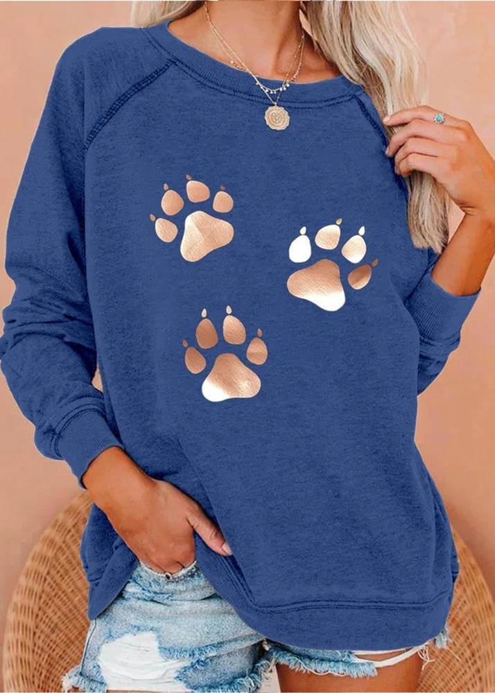 Dog Footprints Print Sweatshirt