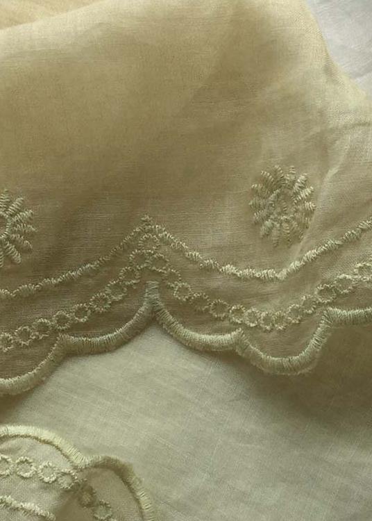 Loose Summer White Embroidery Shape Elastic Waist Pant