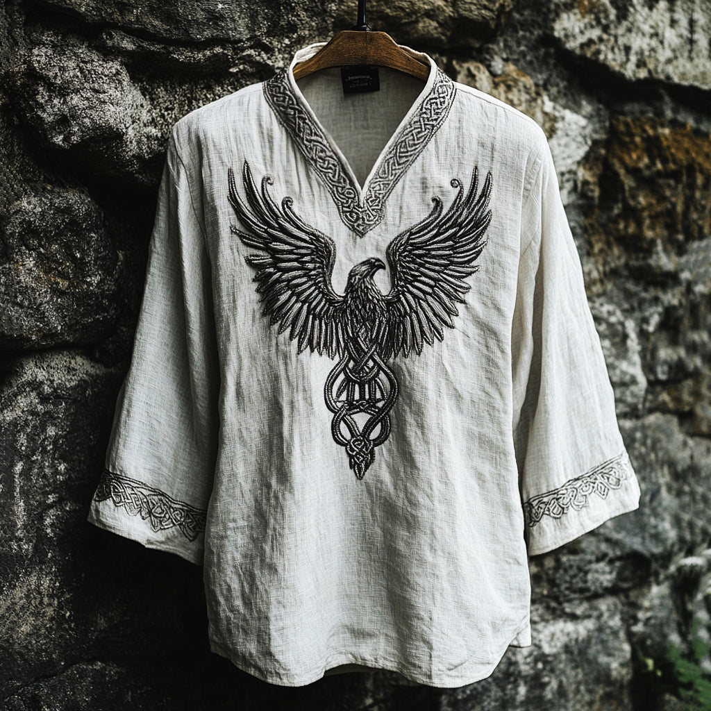 Men's Celtic Knot Eagle Totem Mythology Long Sleeve T-shirt artswardrobe