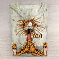 Cute Cat Art Print T-Shirt elevenforest