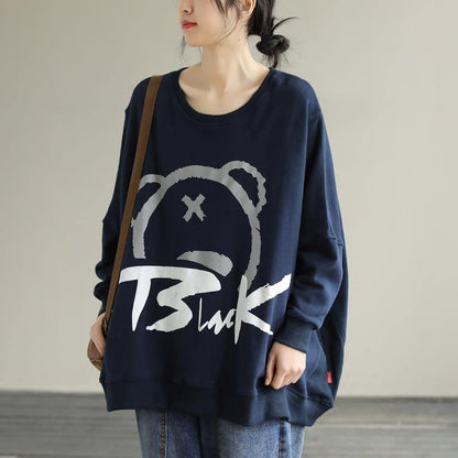 Classy O Neck Cotton Spring Shirts Christmas Gifts Navy Tops