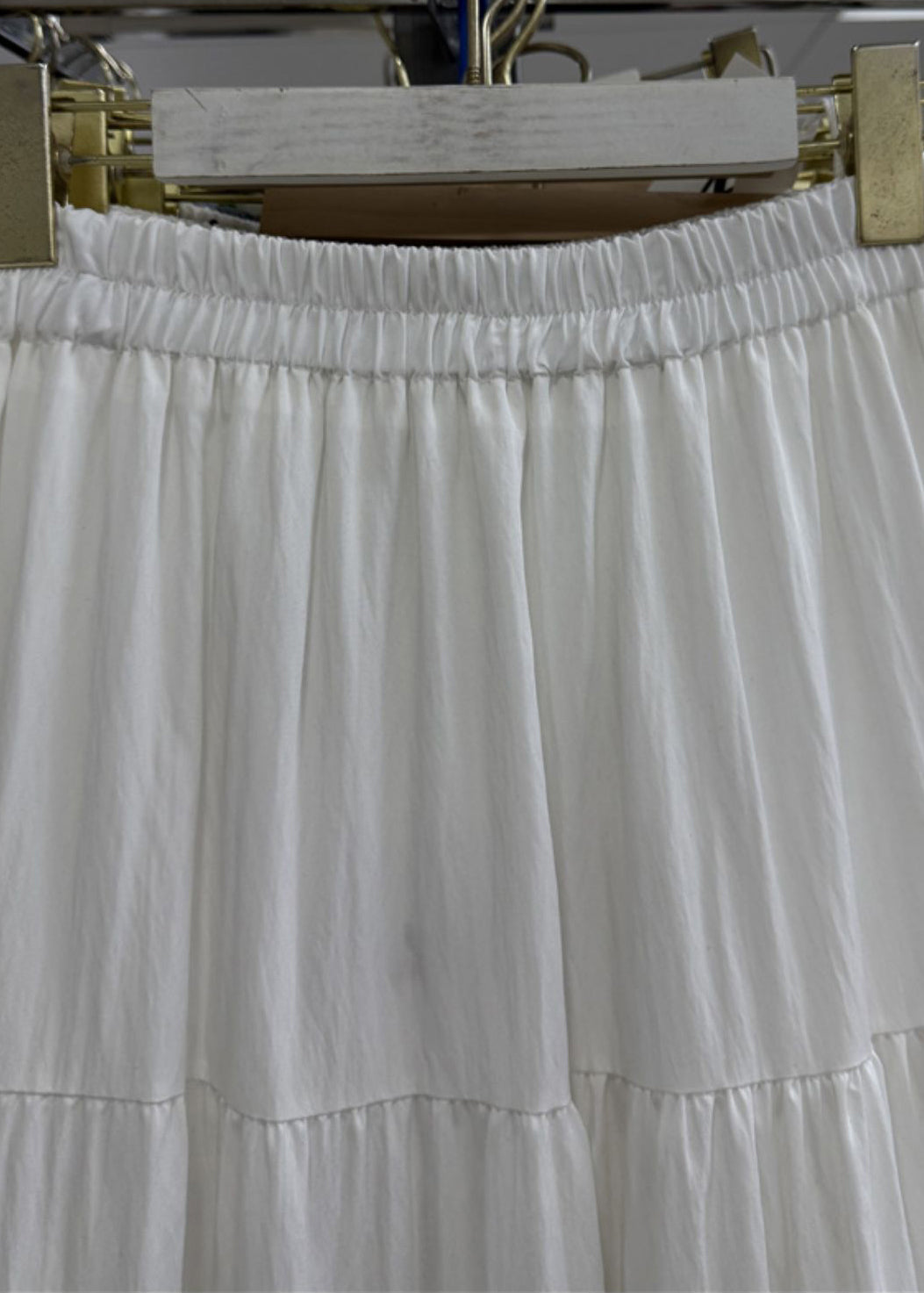 Apricot Lace Elastic Waist Patchwork Cotton Skirts Summer