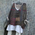 Women's Japanese Style Stitch Art Pattern Vintage Linen Shirt artswardrobe