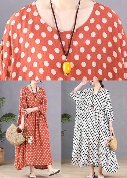 White O-neck Patchwork Maxi Dresses Spring