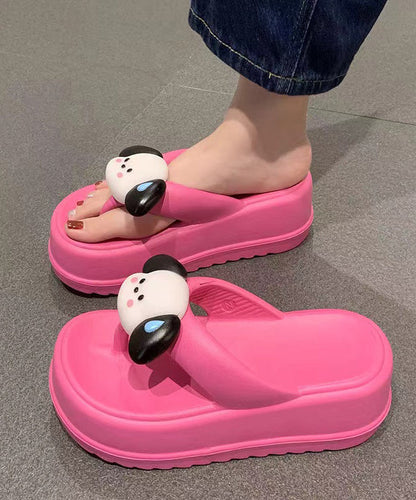 Cartoon Platform Rose Peep Toe Thong Sandals
