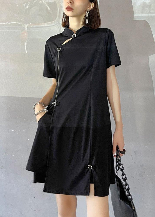New Summer Black Dress + Hot Pants Two Piece Set