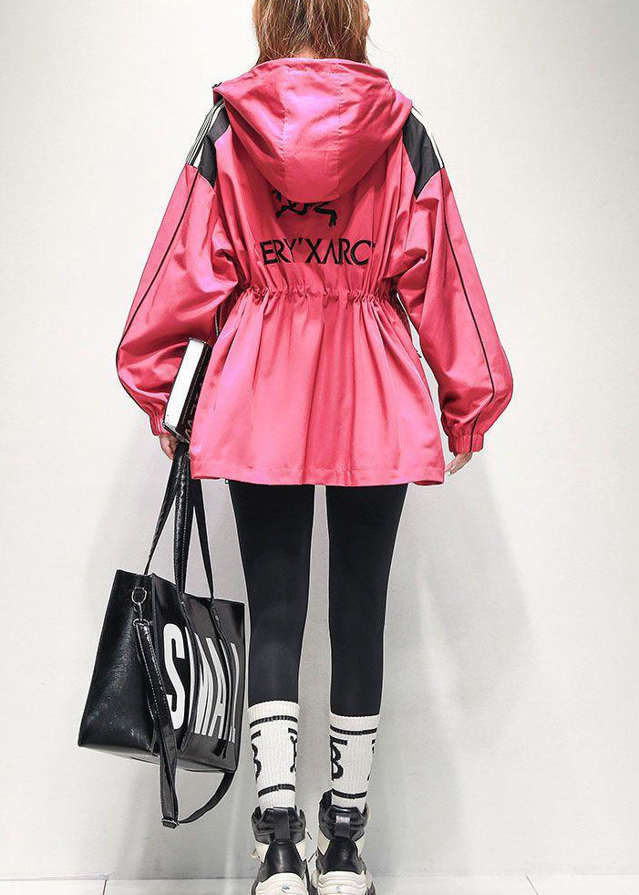 Rose Letter Embroideried Pockets Cotton Jacket Spring