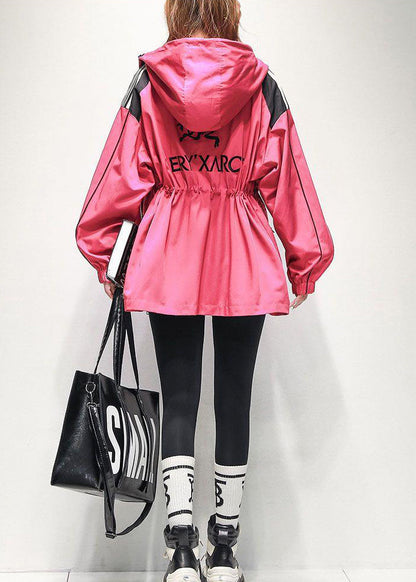 Rose Letter Embroideried Pockets Cotton Jacket Spring