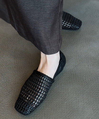 Black Simple Best Sandals for Walking Hollow Out Splicing