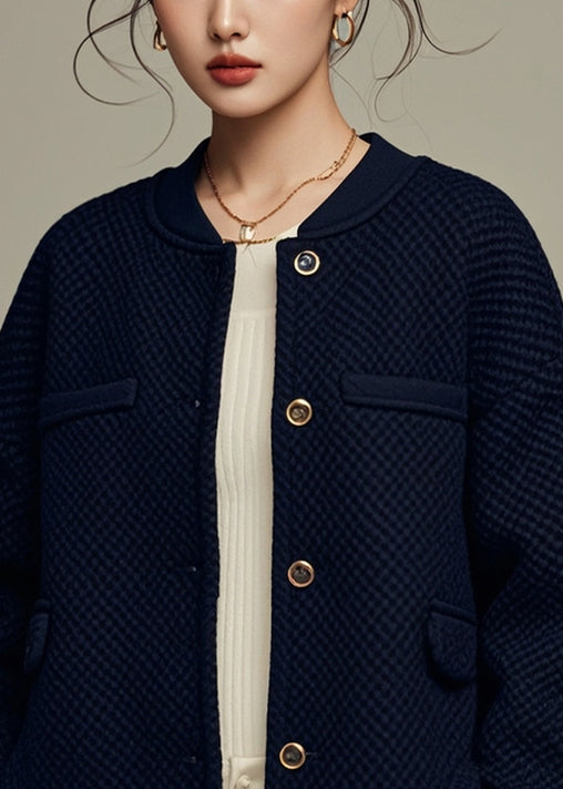 Loose Black Button Cotton Coats Winter