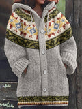 Vintage Tribal Icelandic Pattern Cardigan Sweater elevenforest