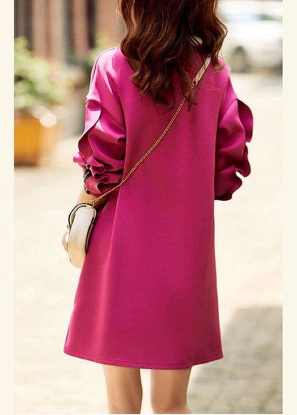 Rose Ruffled Patchwork Cotton Dress Spring