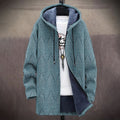 Men's Vintage Knitted Graphic Art Comfort Plush Hooded Coat elevenforest