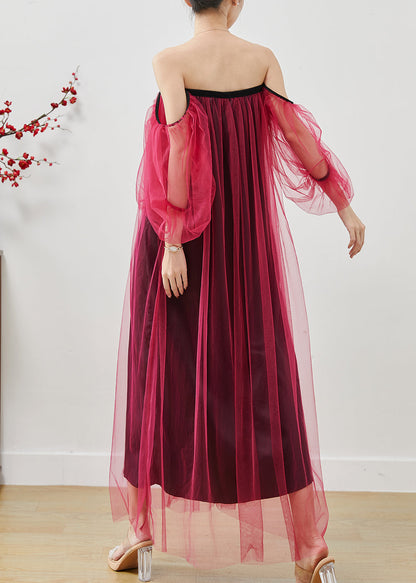 Mulberry Backless Tulle Beach Dresses Summer