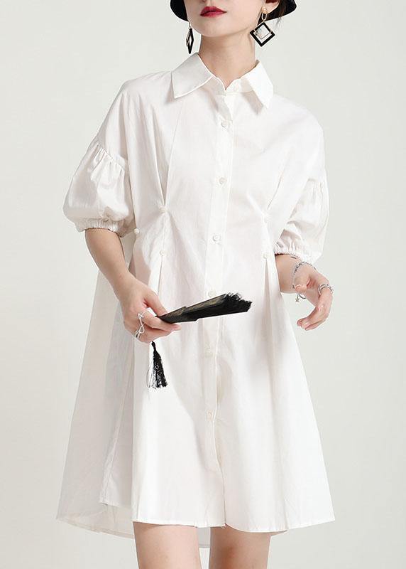 Black Puff Sleeve Peter Pan Collar Patchwork Summer Sundress