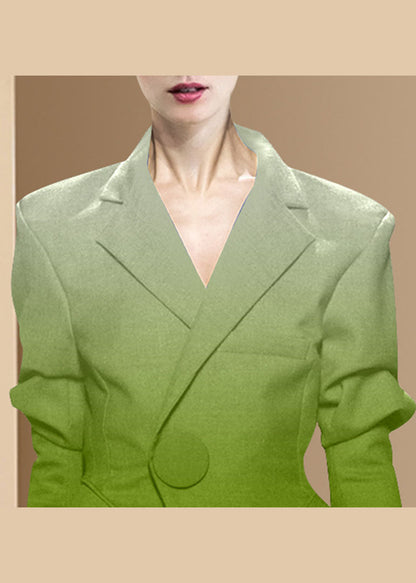 Organic Green Button Peter Pan Collar Western-style Clothes Coat Long Sleeve