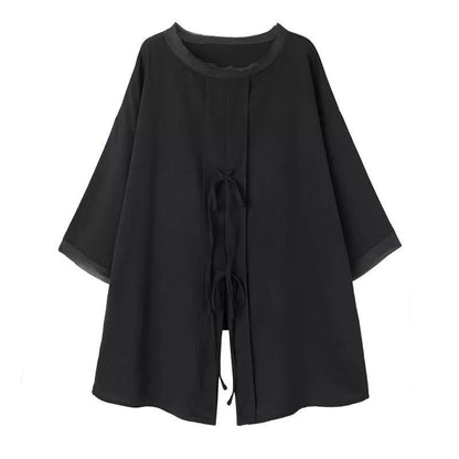 Loose O Neck Asymmetric Spring Shirts Neckline White Shirts