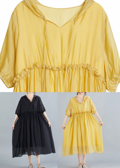Yellow V Neck Patchwork Maxi Dress Summer