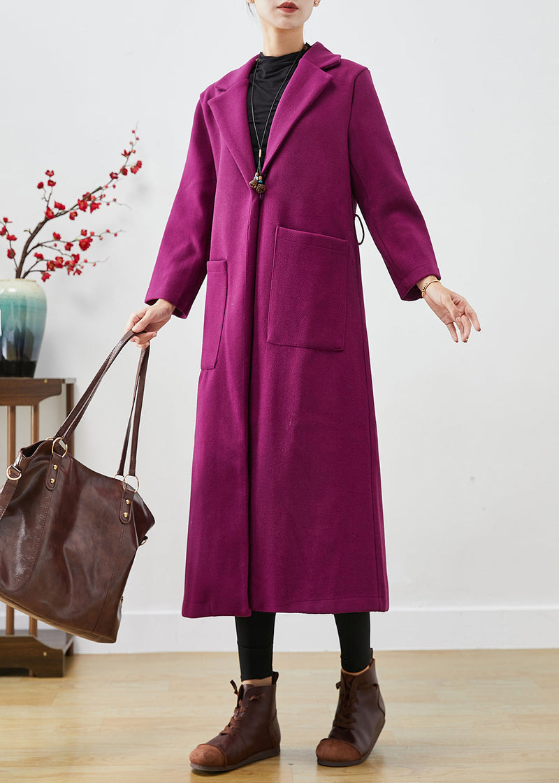 Lavender Oversized Woolen Coats Spring
