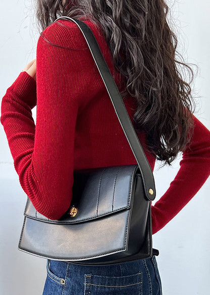 Red Turtleneck Cotton Knit Sweaters Fall