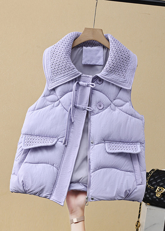Pink Zip Up Patchwork Fine Cotton Filled Vest Sleeveless