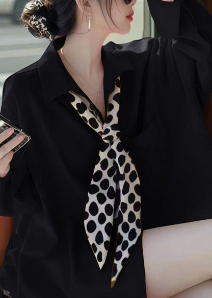 White Peter Pan Collar Neck Cotton Shirt Fall