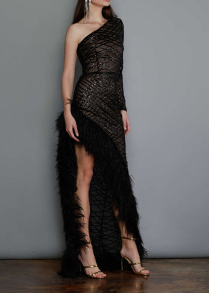 White One-shoulder Asymmetrical Patchwork Tulle Party Dresses Summer