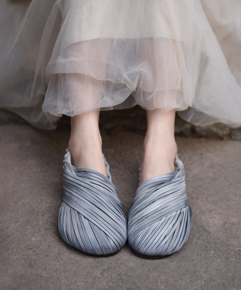 Original Grey Cowhide Leather Best Sandals for Walking
