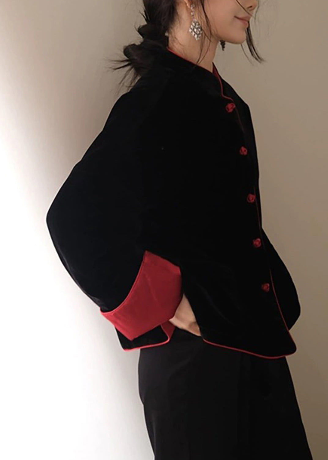 Chinese Style Wear on Both Sides Fine Cotton Filled Silk Velvet Coat Winter