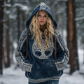 Comstylish Women's Vintage Viking Tree Of Life Celtic Plush Warm Hoodie