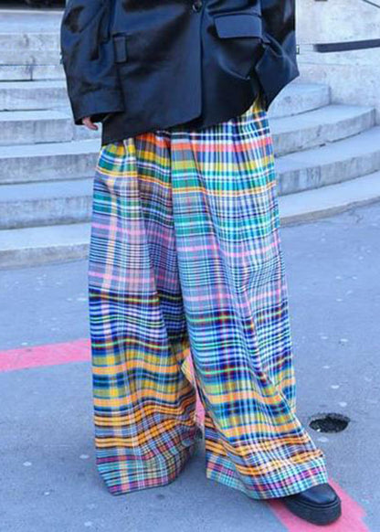 Rainbow Striped High Waist Pockets Wide Leg Pants