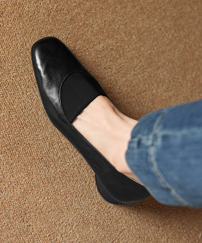 Brown Chunky Sheepskin Comfy Splicing Loafers
