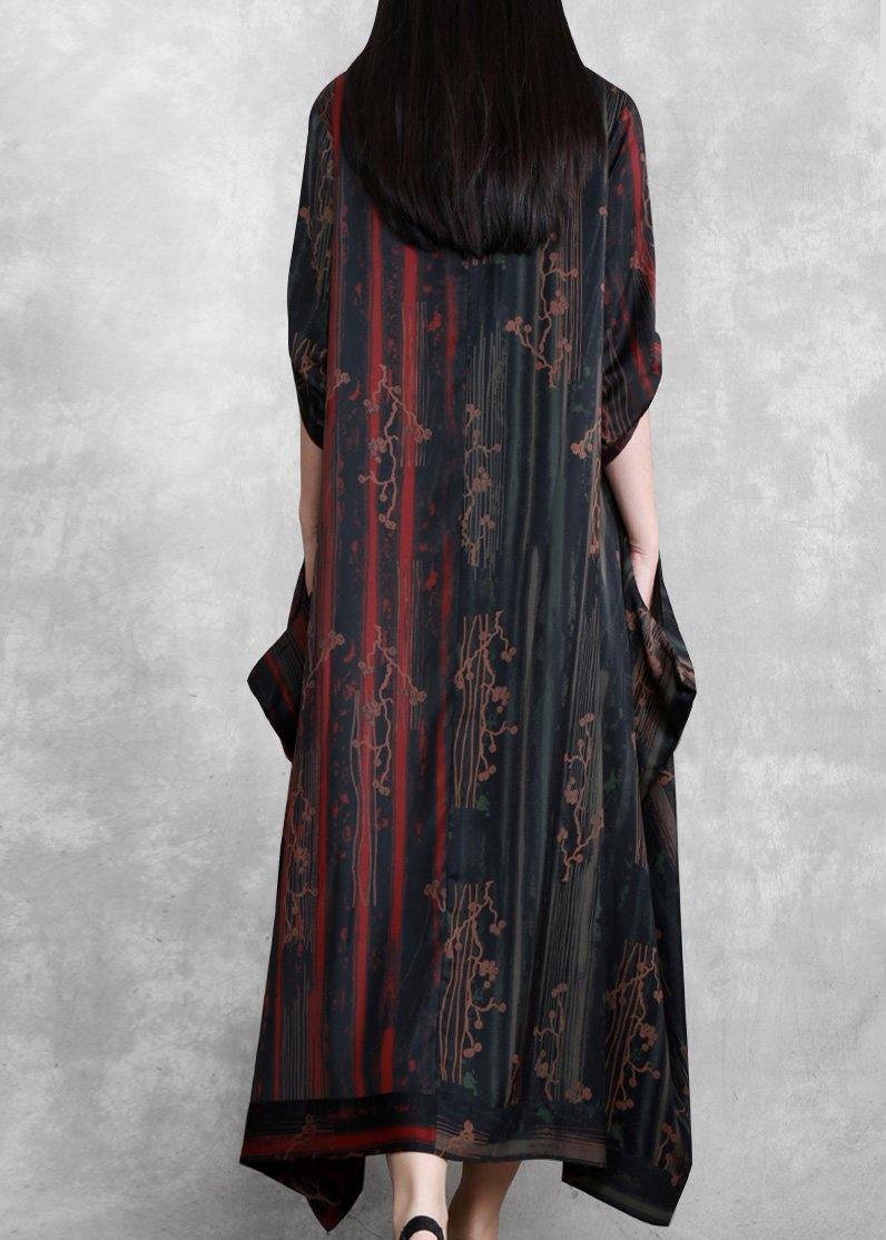 Asymmetric Dresses Print Robes Spring Dresses Gown