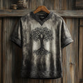 Men's Viking Celtic Knot Art Linen V-neck T Shirt artswardrobe