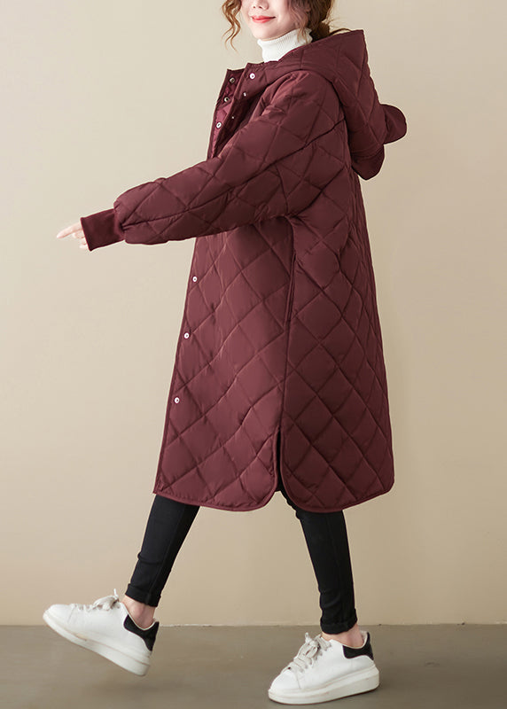 Mulberry Hooded Patchwork Fine Cotton Filled Coats Winter