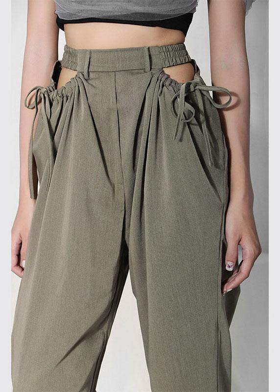 Black High Waist Cinchedcargo Pants