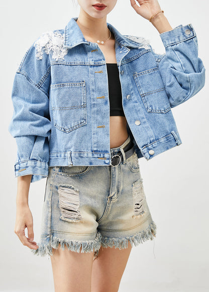 Blue Oversized Stereoscopic Denim Coat Fall